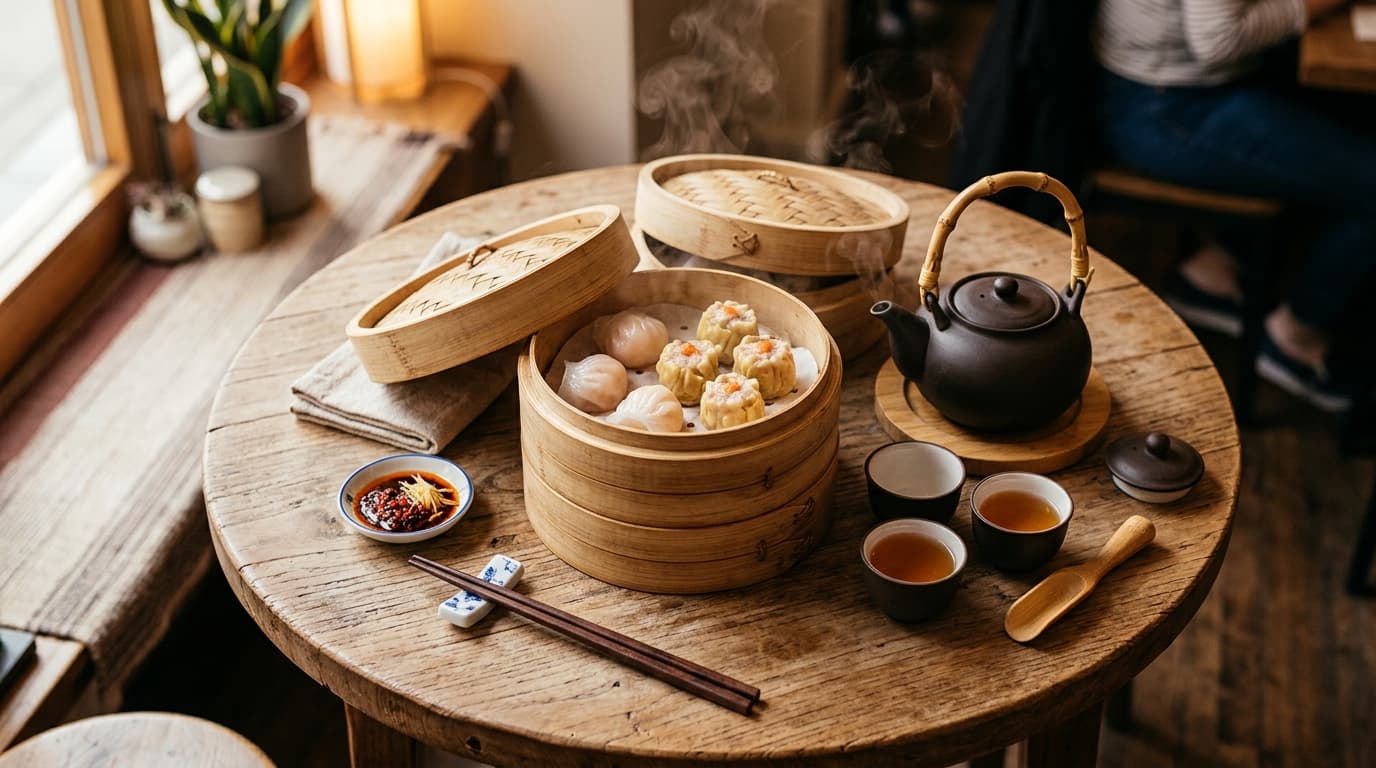 What does dim sum mean in Cantonese?